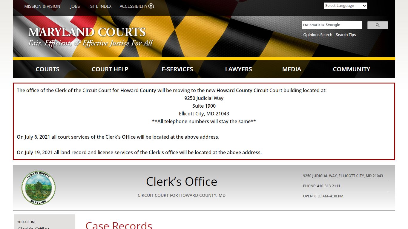 Case Records | Maryland Courts